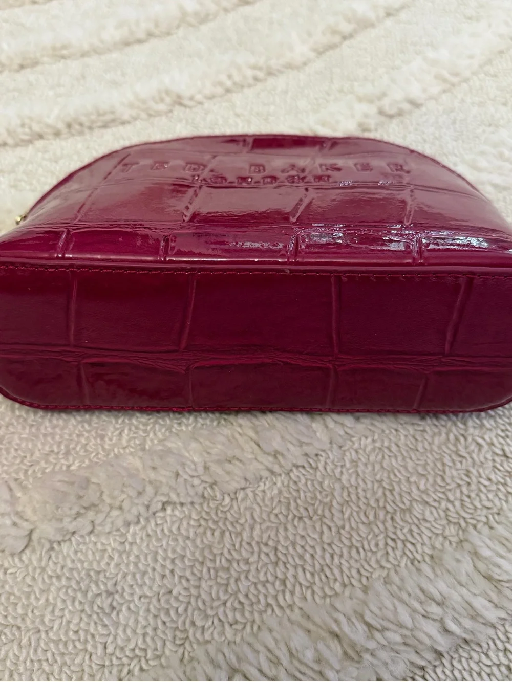 Ted Baker Pink Croc-Embossed Cosmetic Makeup Bag